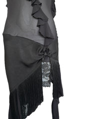 John Galliano S/S 1997 Silk Chiffon Fringe Dress