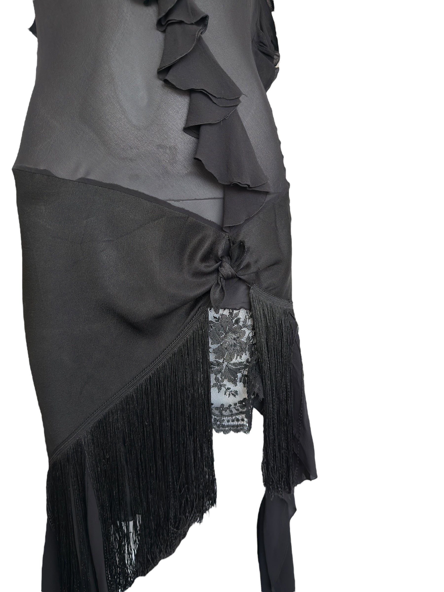 John Galliano S/S 1997 Silk Chiffon Fringe Dress