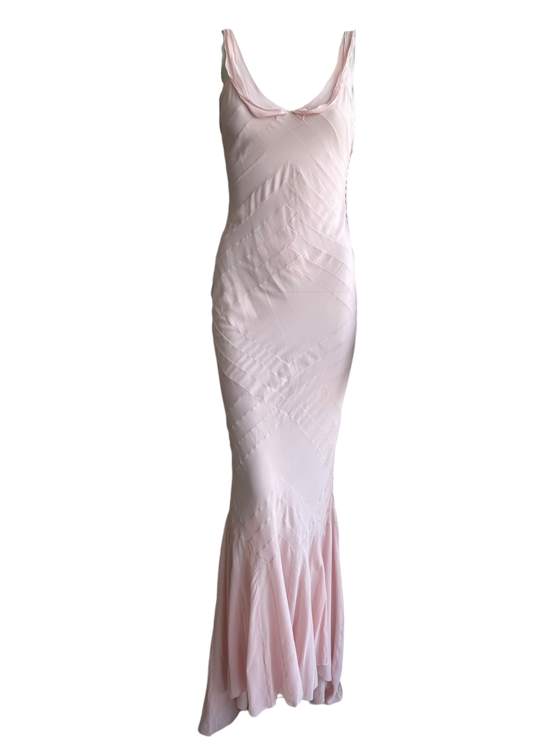 Christian Dior By John Galliano F/W 2004 Pink Chiffon Bias Cut Gown