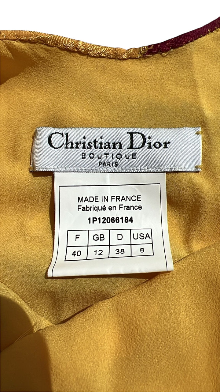 Christian Dior Spring 2001 Gold Sheer Silk Dress by John Galliano