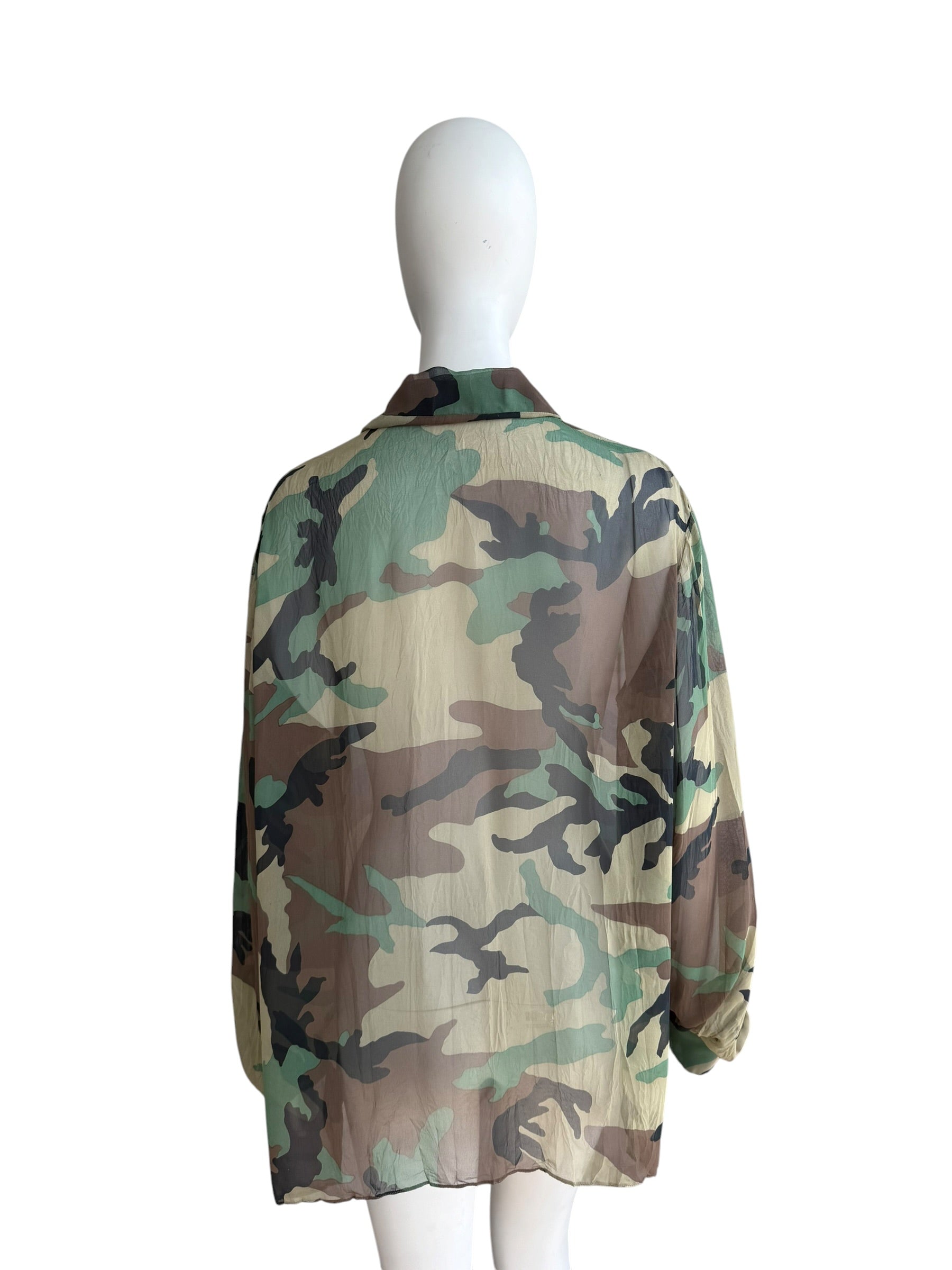 Christian Dior S/S 2001 Camouflage Chiffon Silk