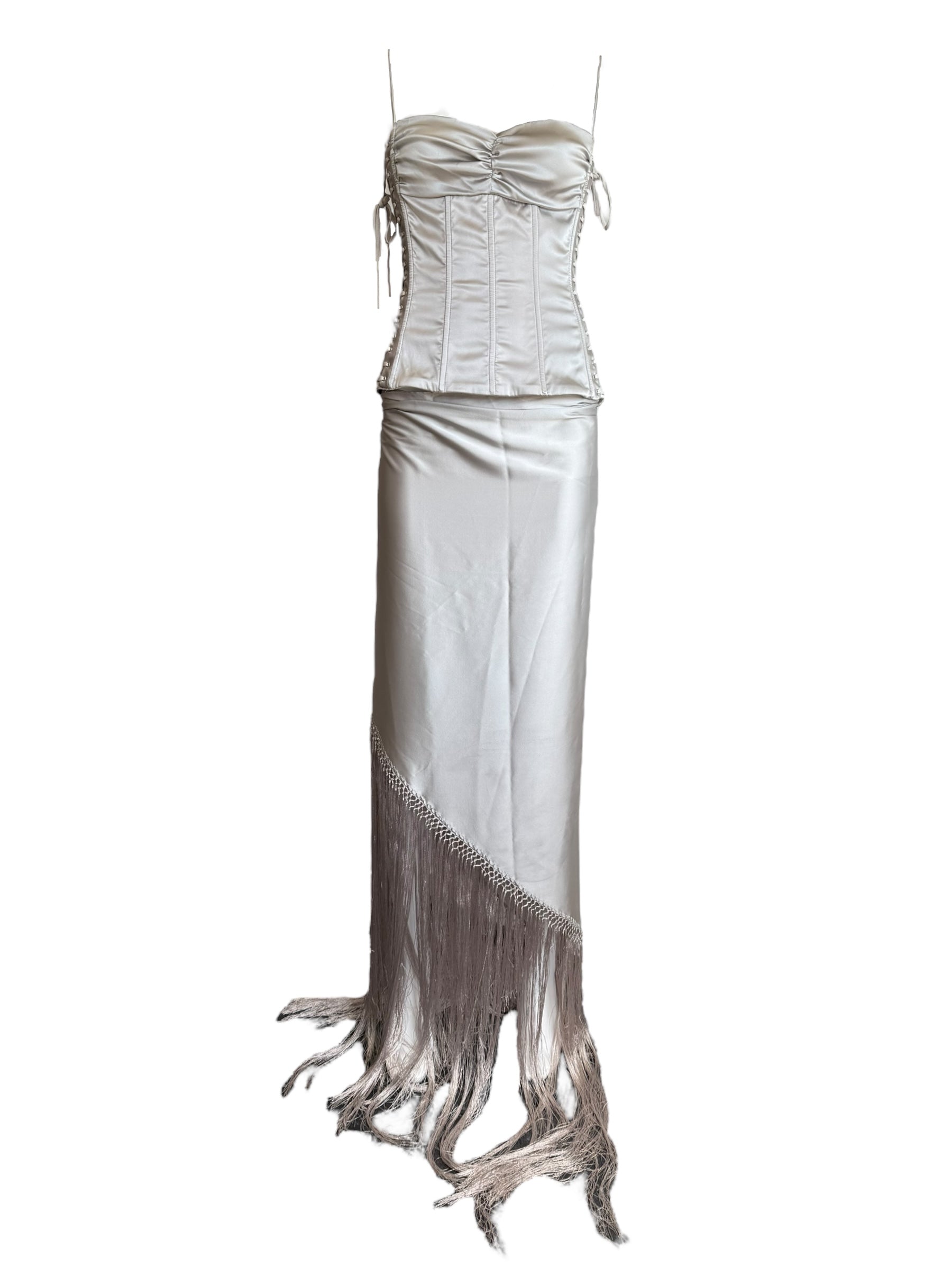 Dolce & Gabbana S/S 2003 Silk Corset Lace-Up Sarong Set
