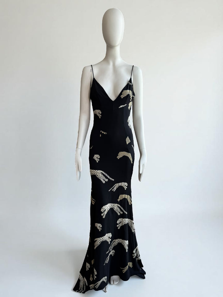 Roberto Cavalli F/W 2002 Leopard Silk Gown