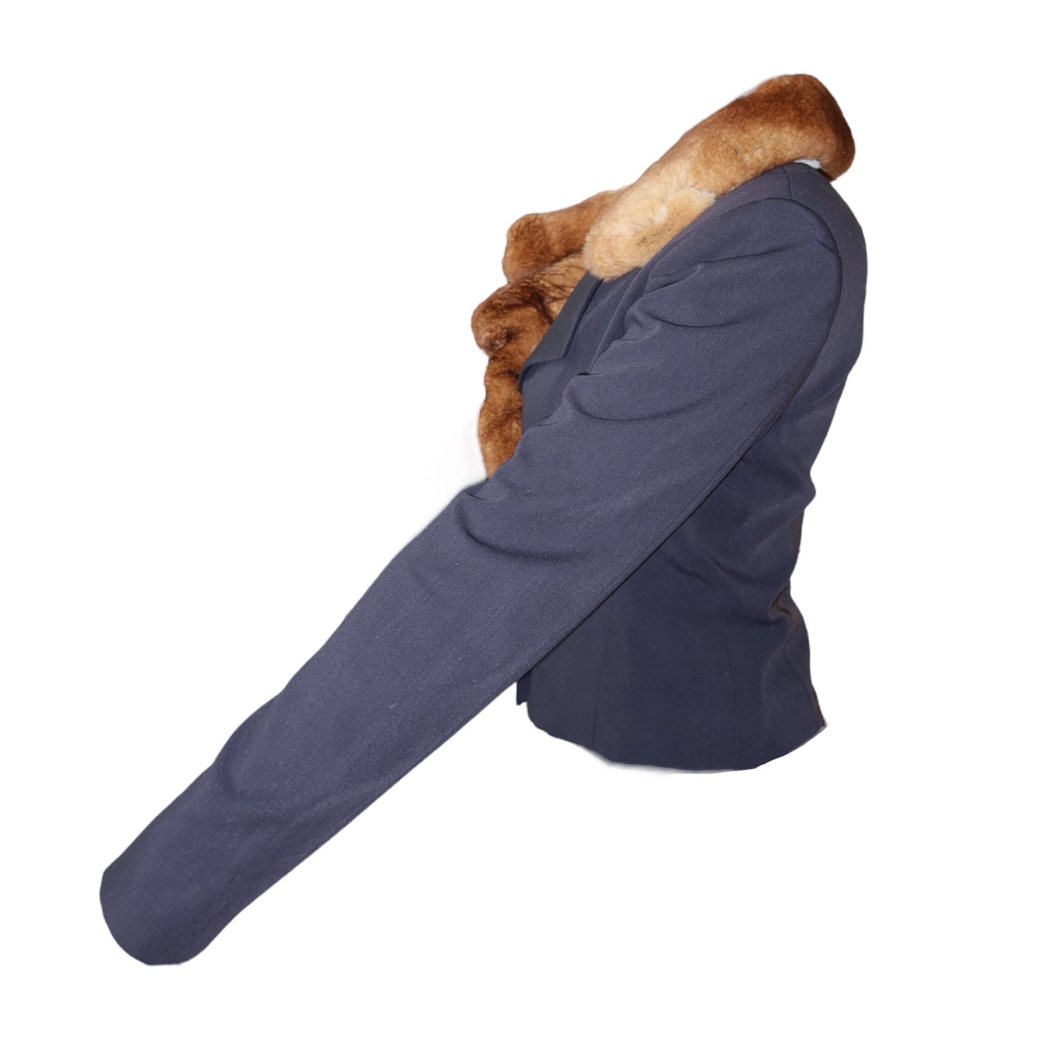 Christian Dior Wool Double-Breasted Jacket with Chinchilla Fur Trim