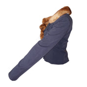 Christian Dior Wool Double-Breasted Jacket with Chinchilla Fur Trim