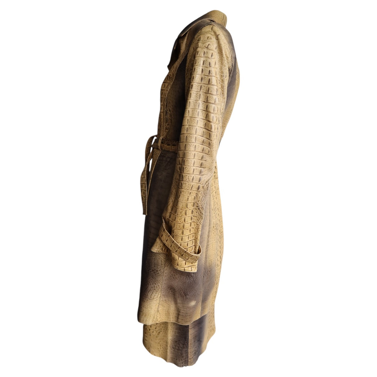 Roberto Cavalli F/W 2000 Croc Leather Trenchcoat And Skirt