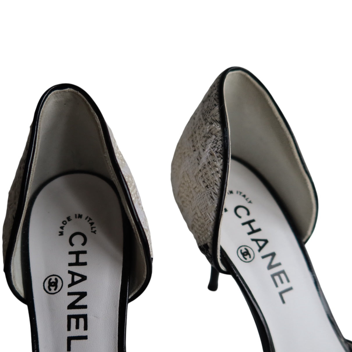 Chanel Black and White Tweed D’Orsay Pumps