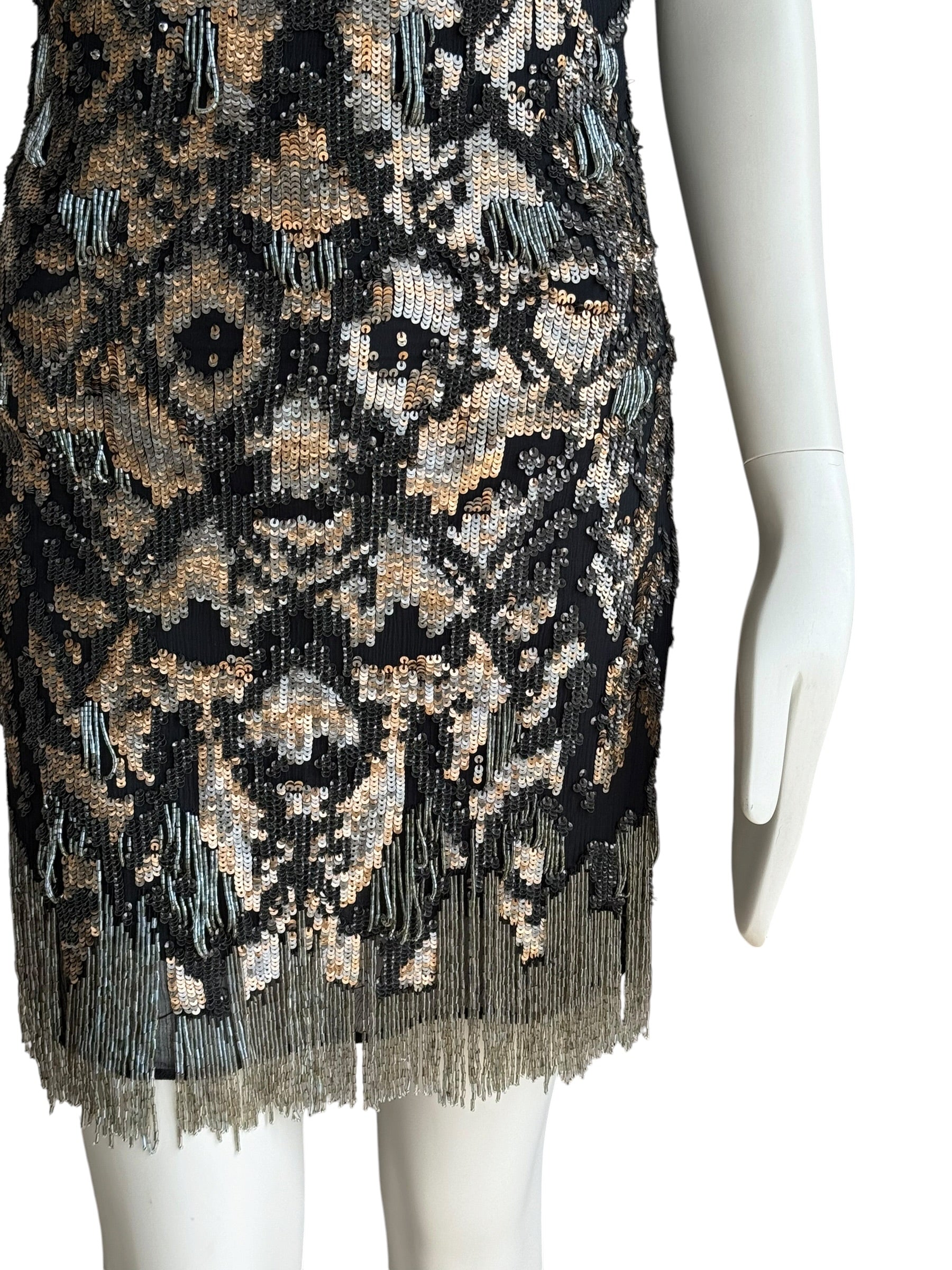 Roberto Cavalli Vintage Embellished Strapless Mini Dress