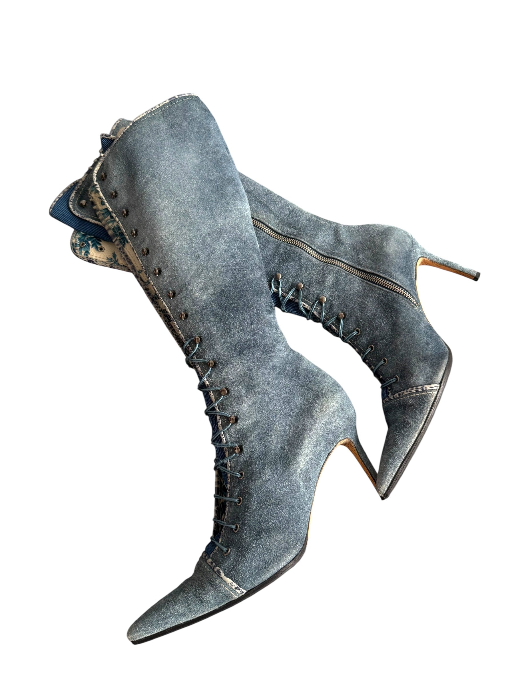 John Galliano 2000’s Lace Up Suede Boots 38,5