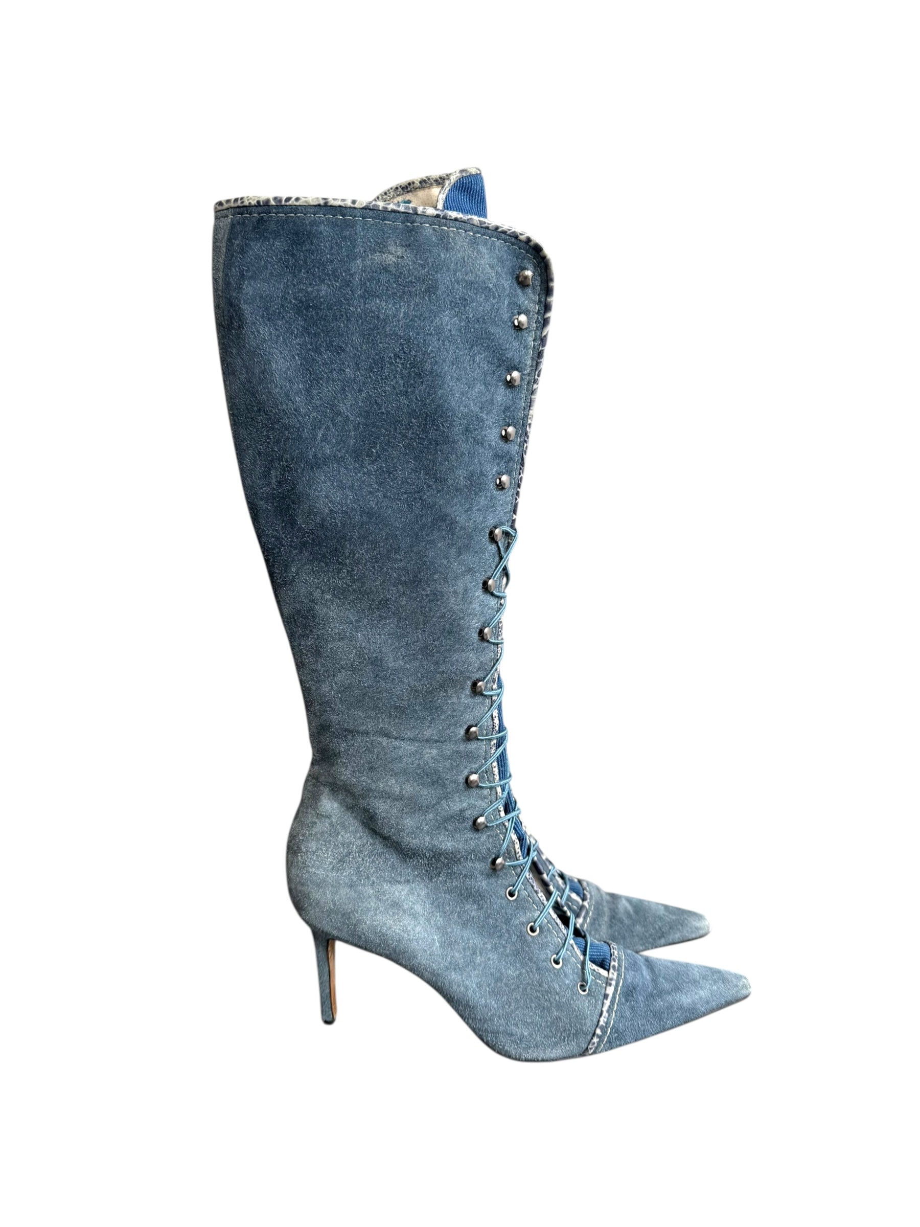 John Galliano 2000’s Lace Up Suede Boots 38,5