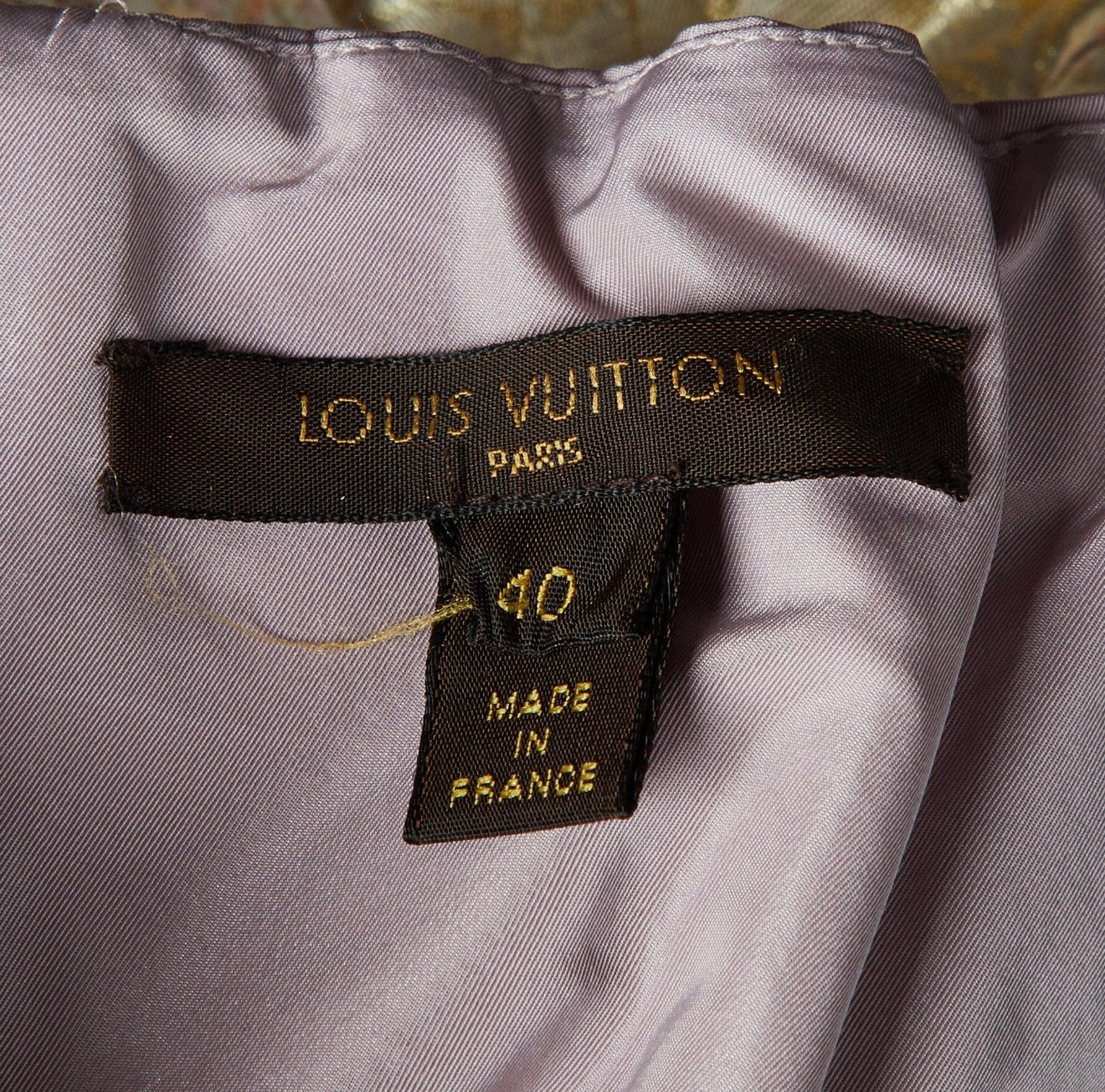 Louis Vuitton Spring/Summer 2007 Runway Beige Metallic Patchwork Corset Dress