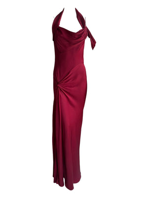 John Galliano F/W 1999 Crimson Bias Cut Satin Evening Gown