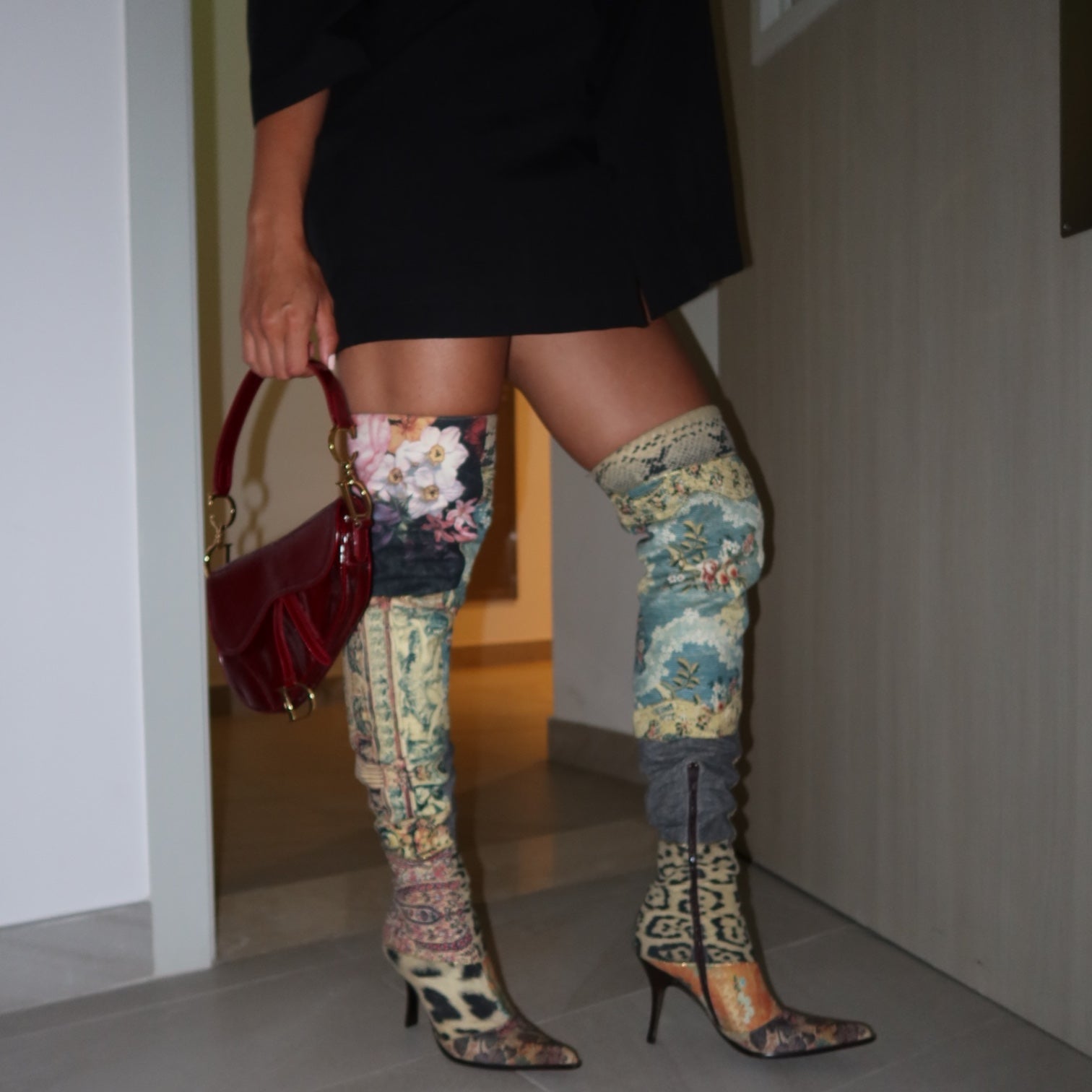 Roberto Cavalli F/W 2002 Patchwork Boots