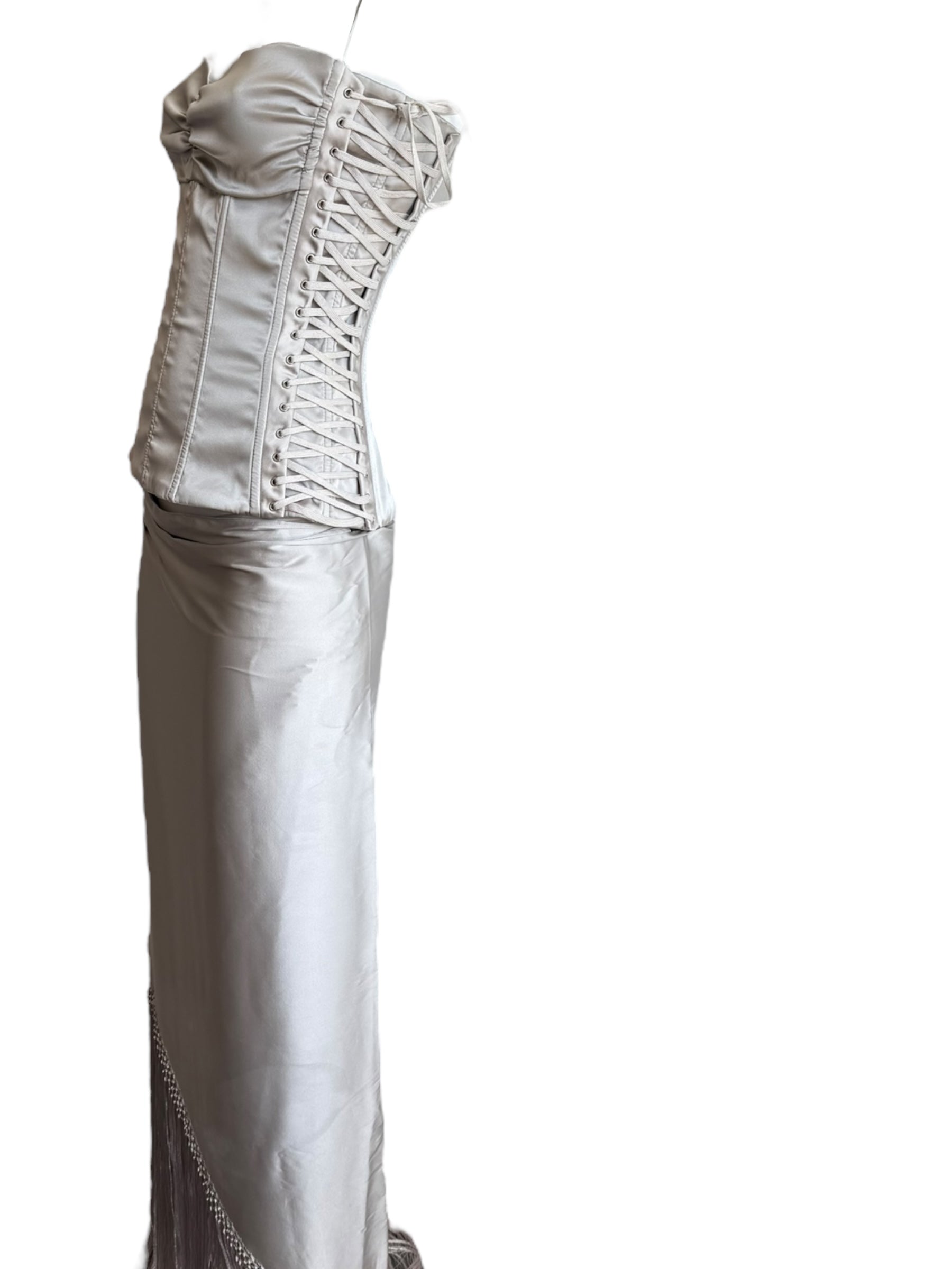 Dolce & Gabbana S/S 2003 Silk Corset Lace-Up Sarong Set