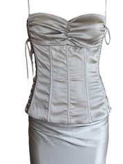 Dolce & Gabbana S/S 2003 Silk Corset Lace-Up Sarong Set
