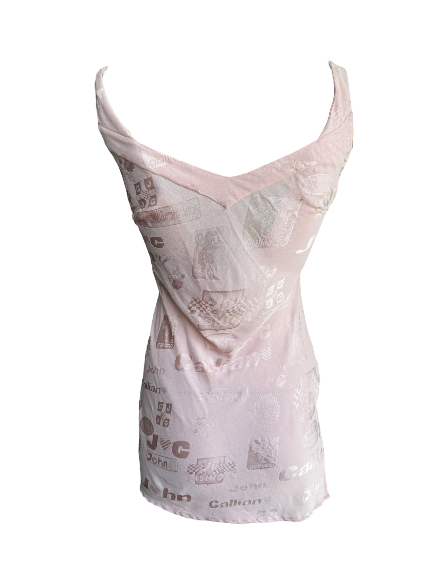 John Galliano S/S 2002 Formula 1 Silk Print Slip Mini Dress
