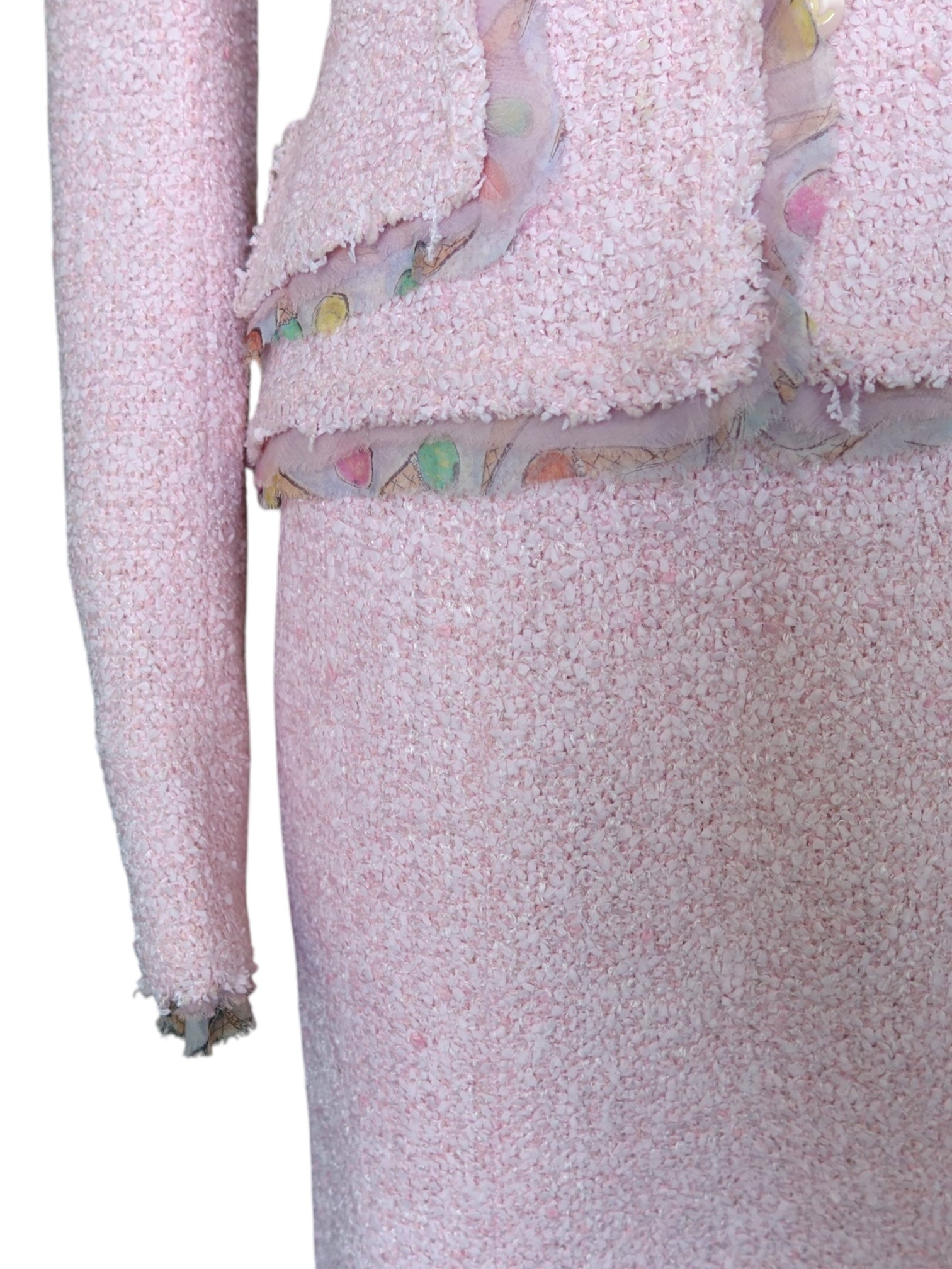 Chanel Resort 04C Pink Tweed Skirt Suit