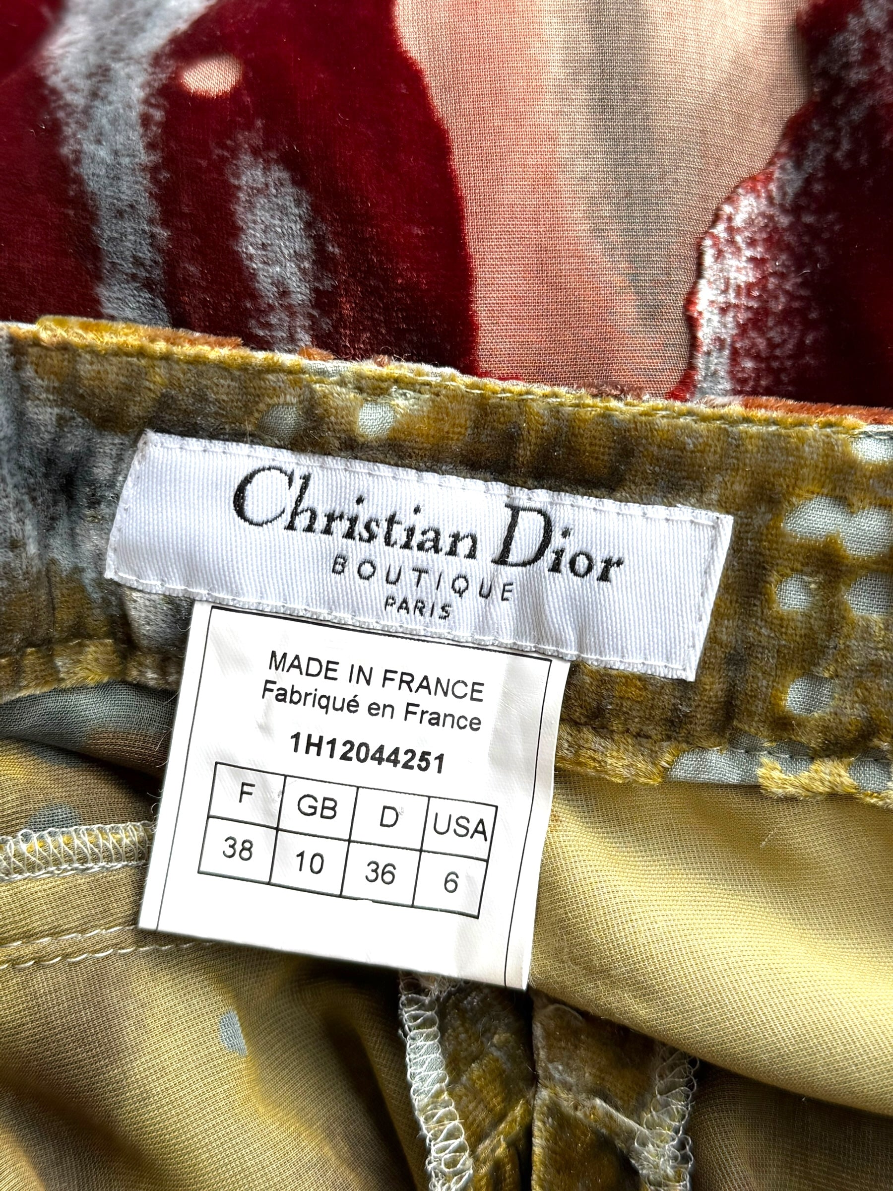 Christian Dior F/W 2001 Velvet Silk Pants