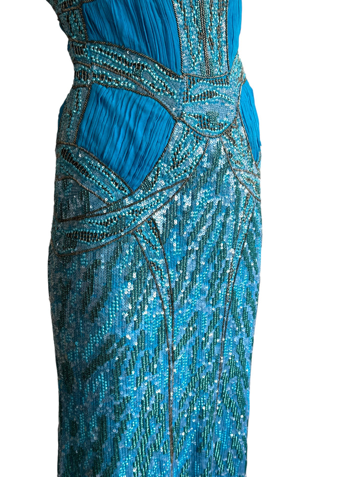 Roberto Cavalli 2012 Embellished Corset Lace Up Maxi Dress