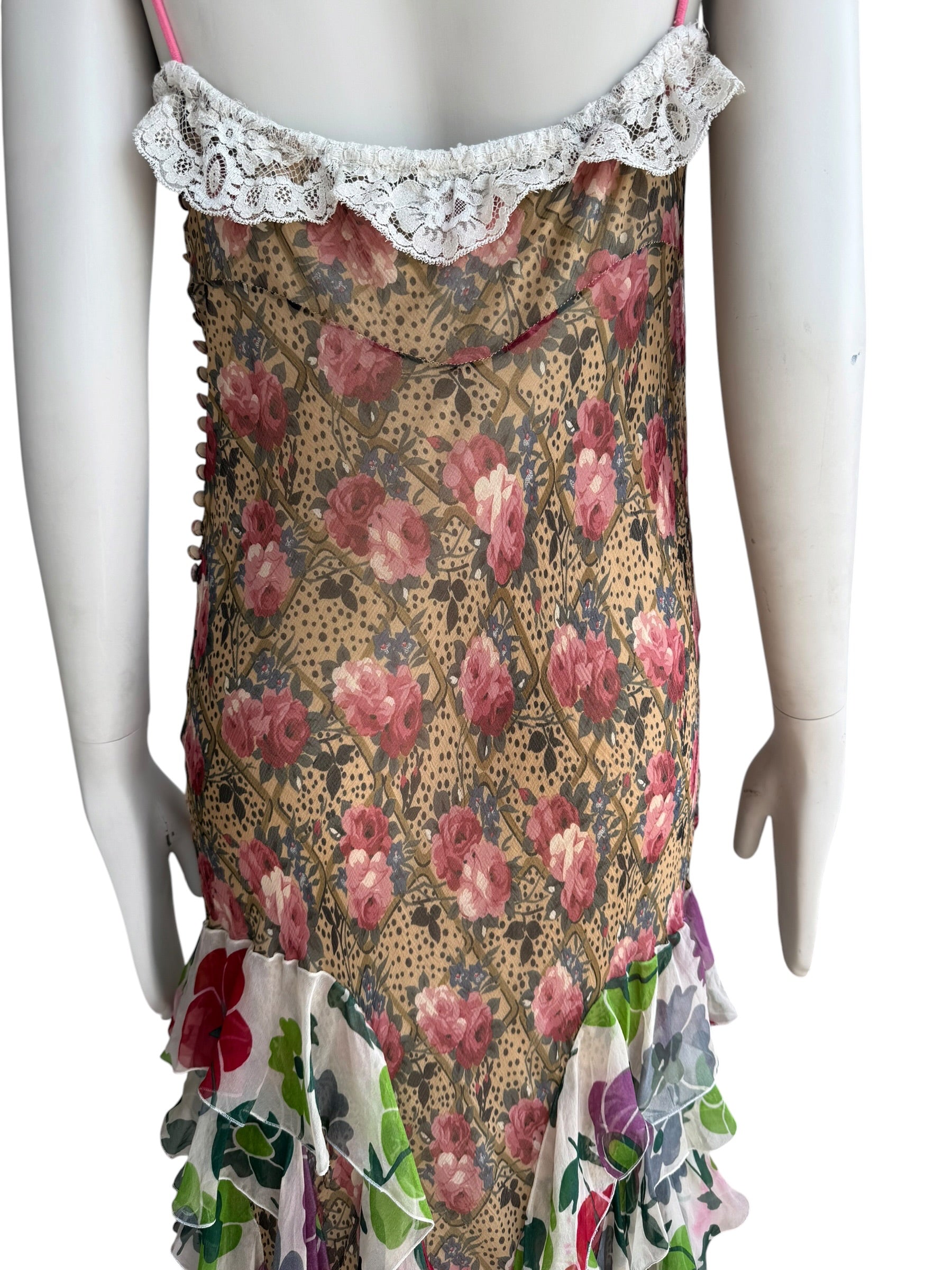 Christian Dior F/W 2001 Floral Silk Dress