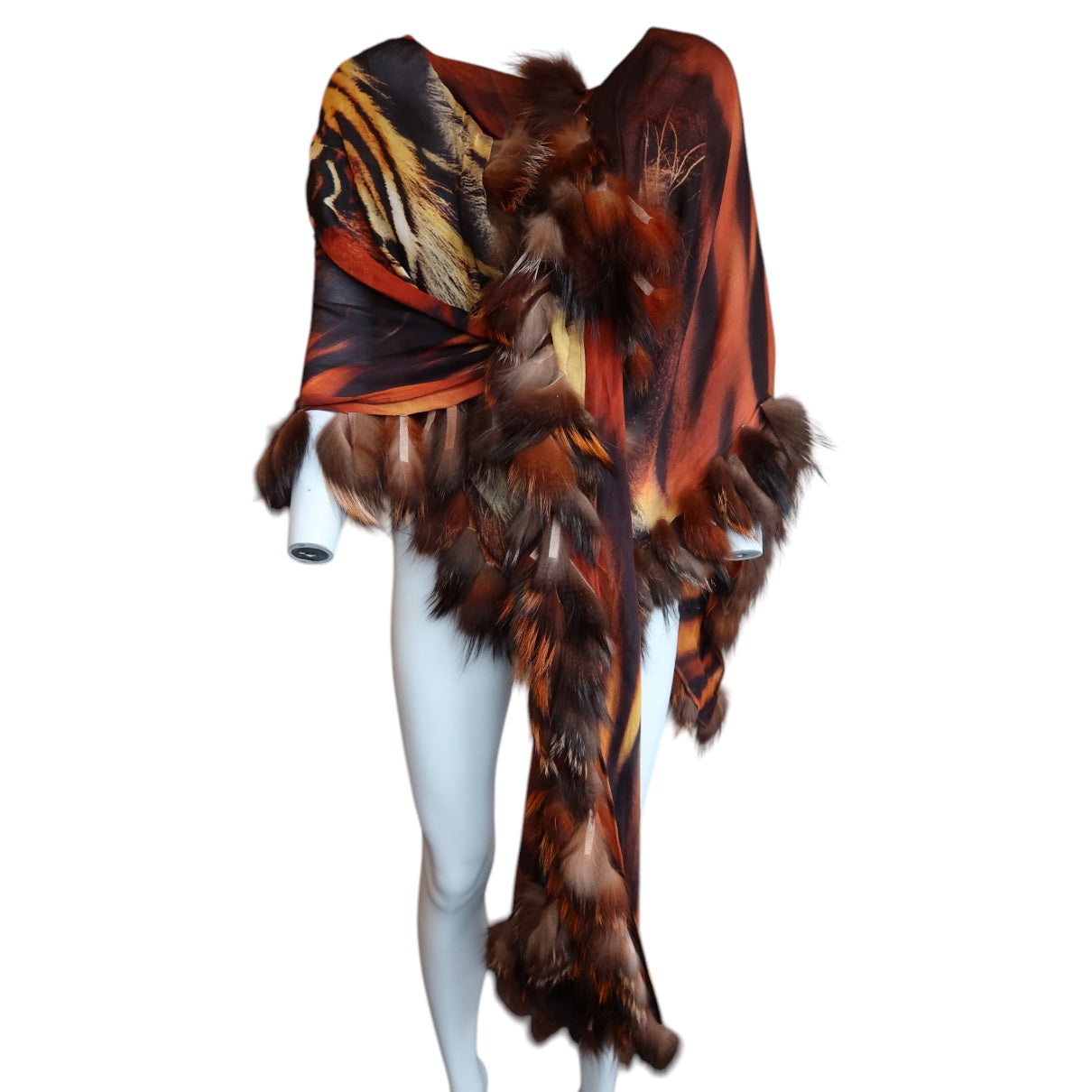 Roberto Cavalli F/W 2000 Tiger Fox Fur Scarf