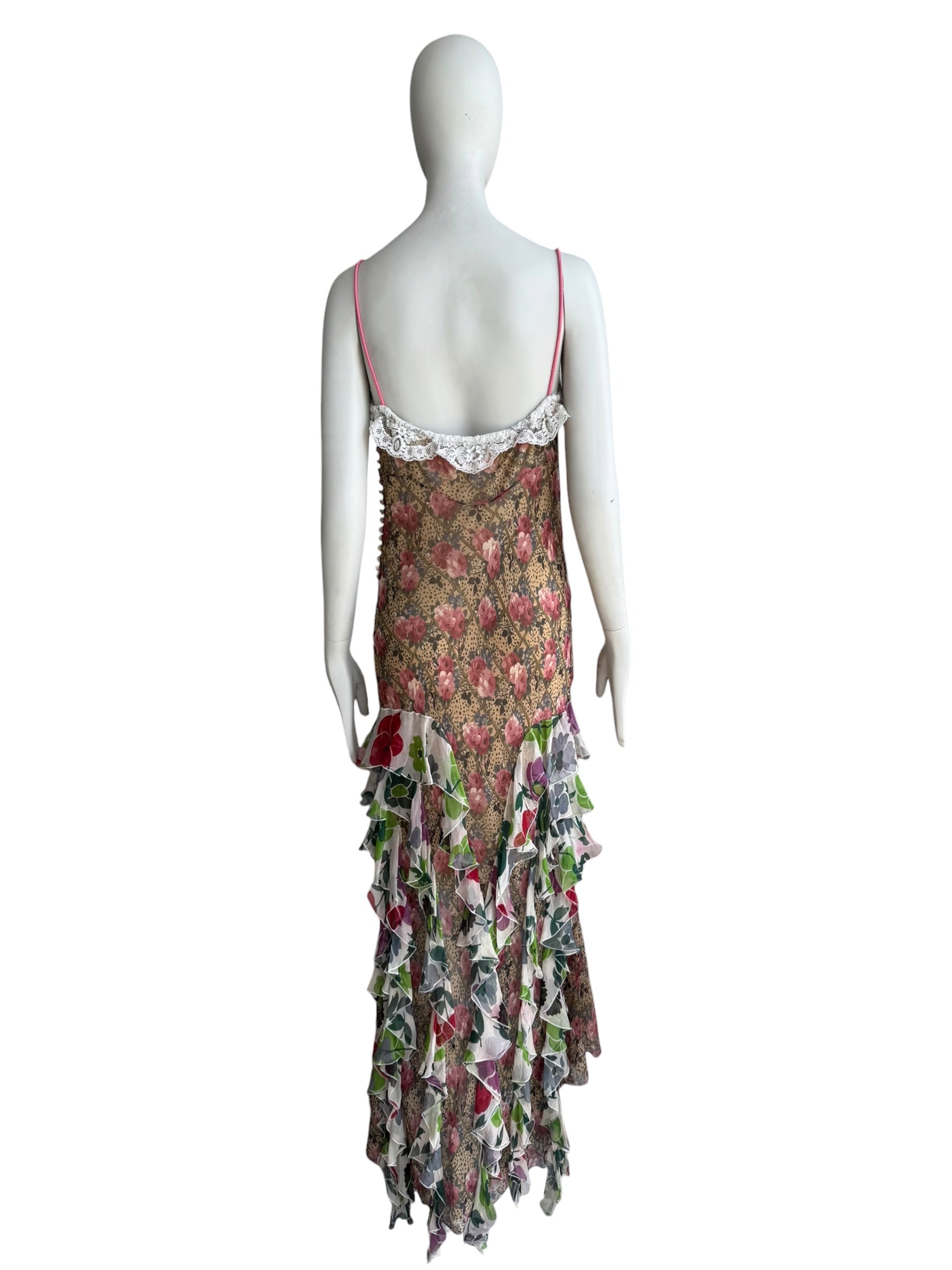 Christian Dior F/W 2001 Floral Silk Dress
