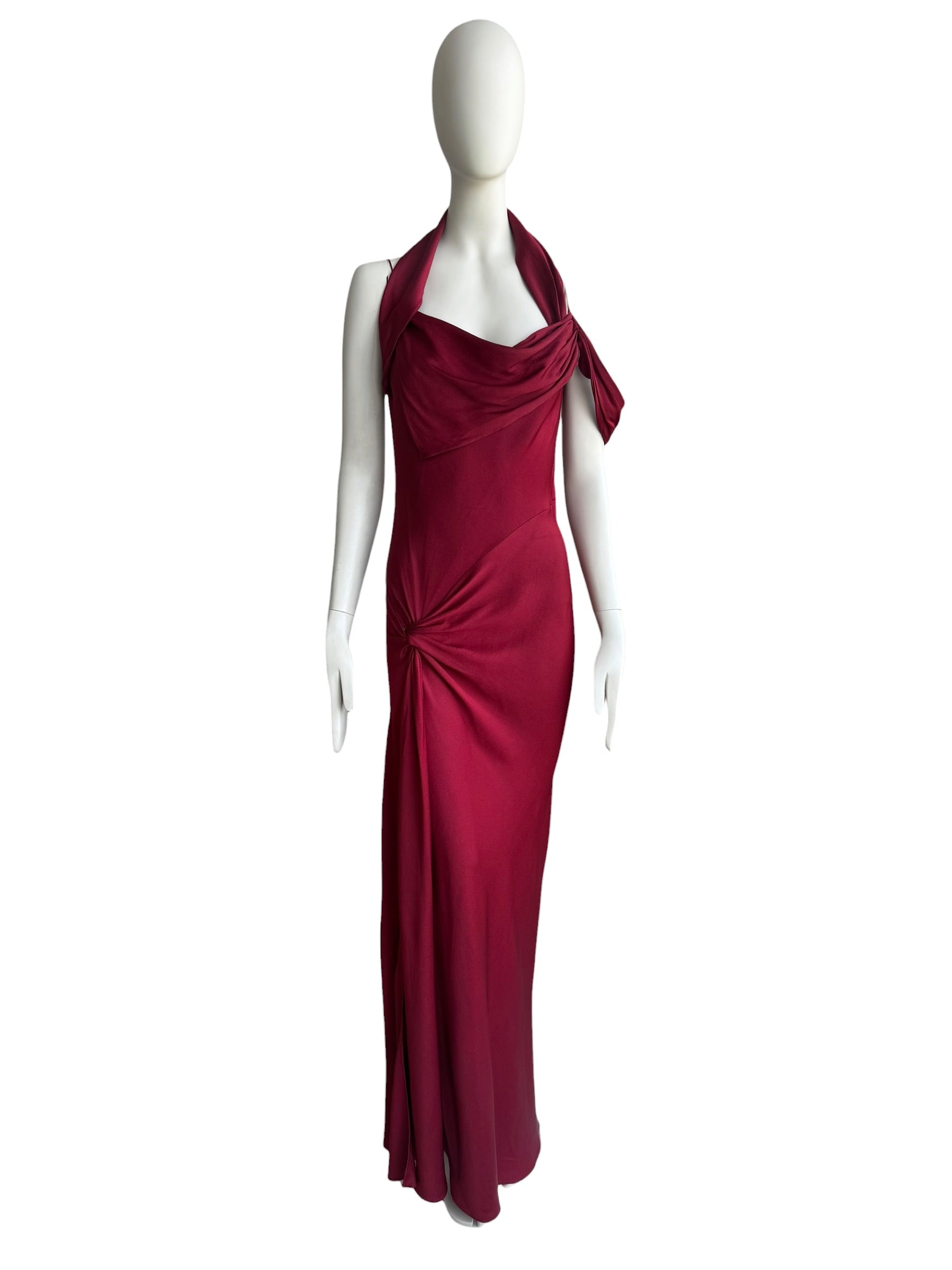 John Galliano F/W 1999 Crimson Bias Cut Satin Evening Gown