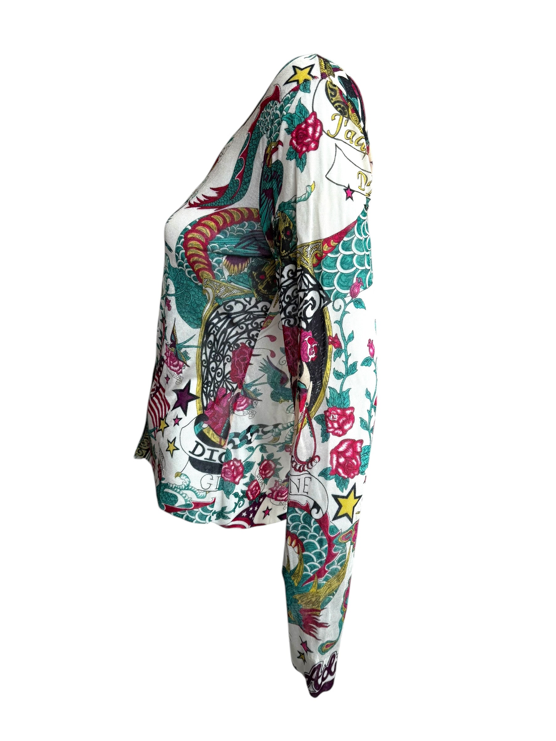 Christian Dior S/S 2004 Gispy Gitane Tattoo Cardigan