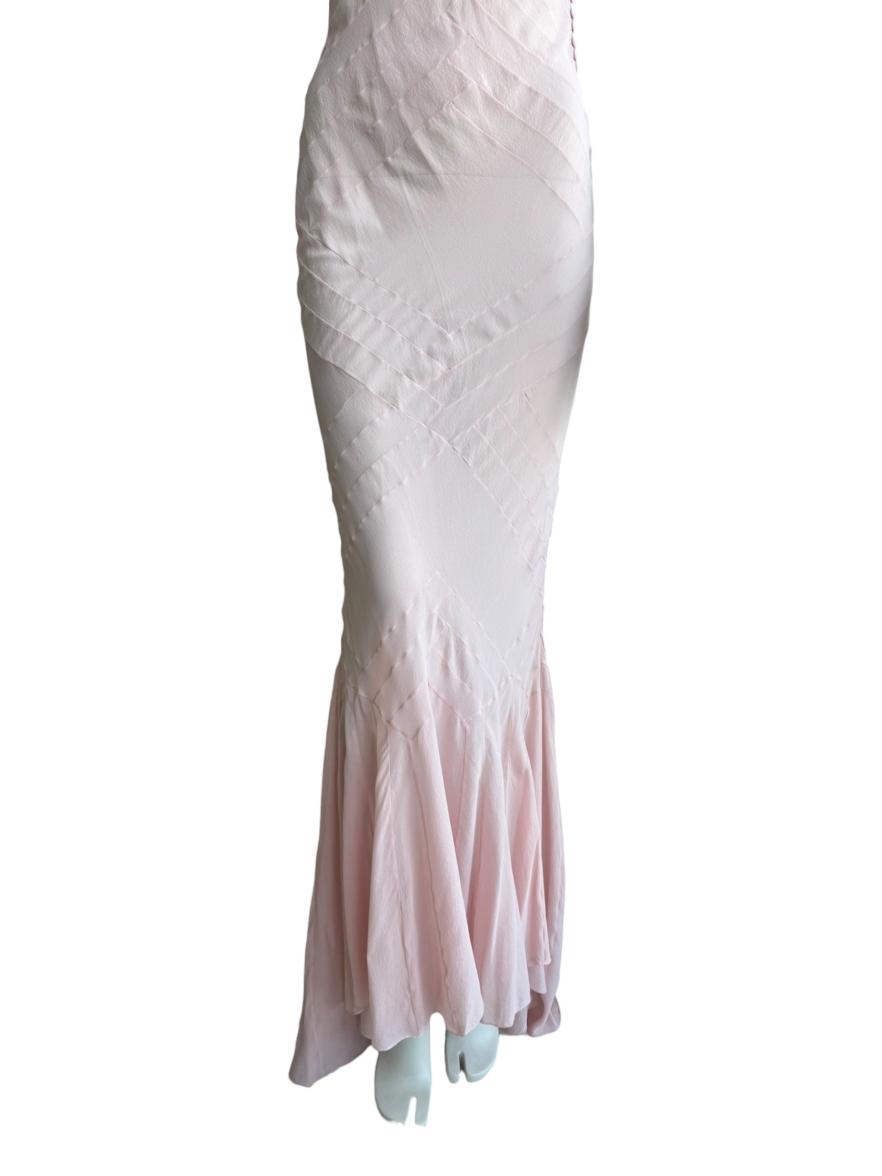 Bundle Christian Dior by John Galliano F/W 2004 Ruffle Silk Gown and Christian Dior By John Galliano F/W 2004 Pink Chiffon Bias Cut Gown