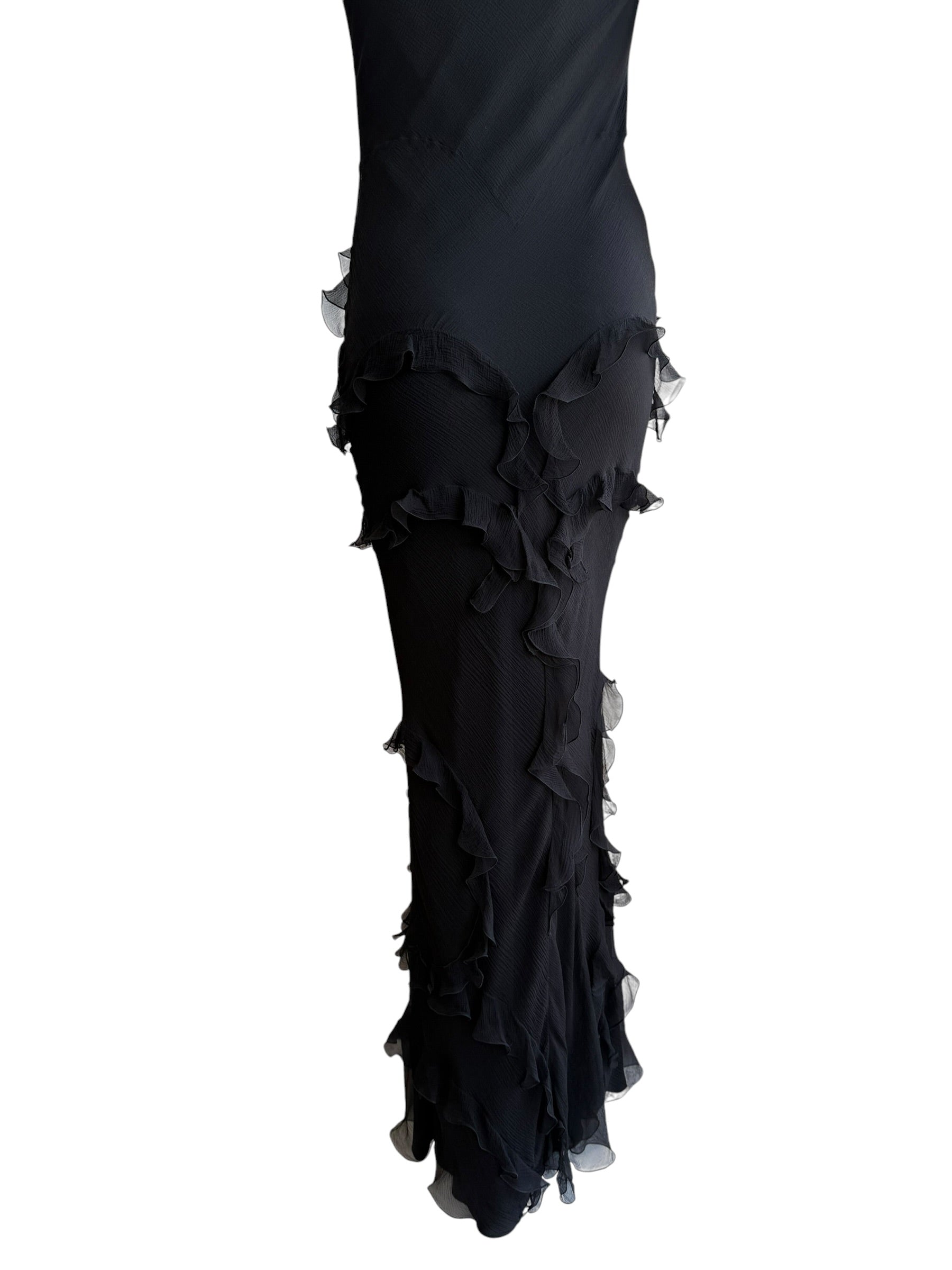 Bundle Christian Dior by John Galliano F/W 2004 Ruffle Silk Gown and Christian Dior By John Galliano F/W 2004 Pink Chiffon Bias Cut Gown