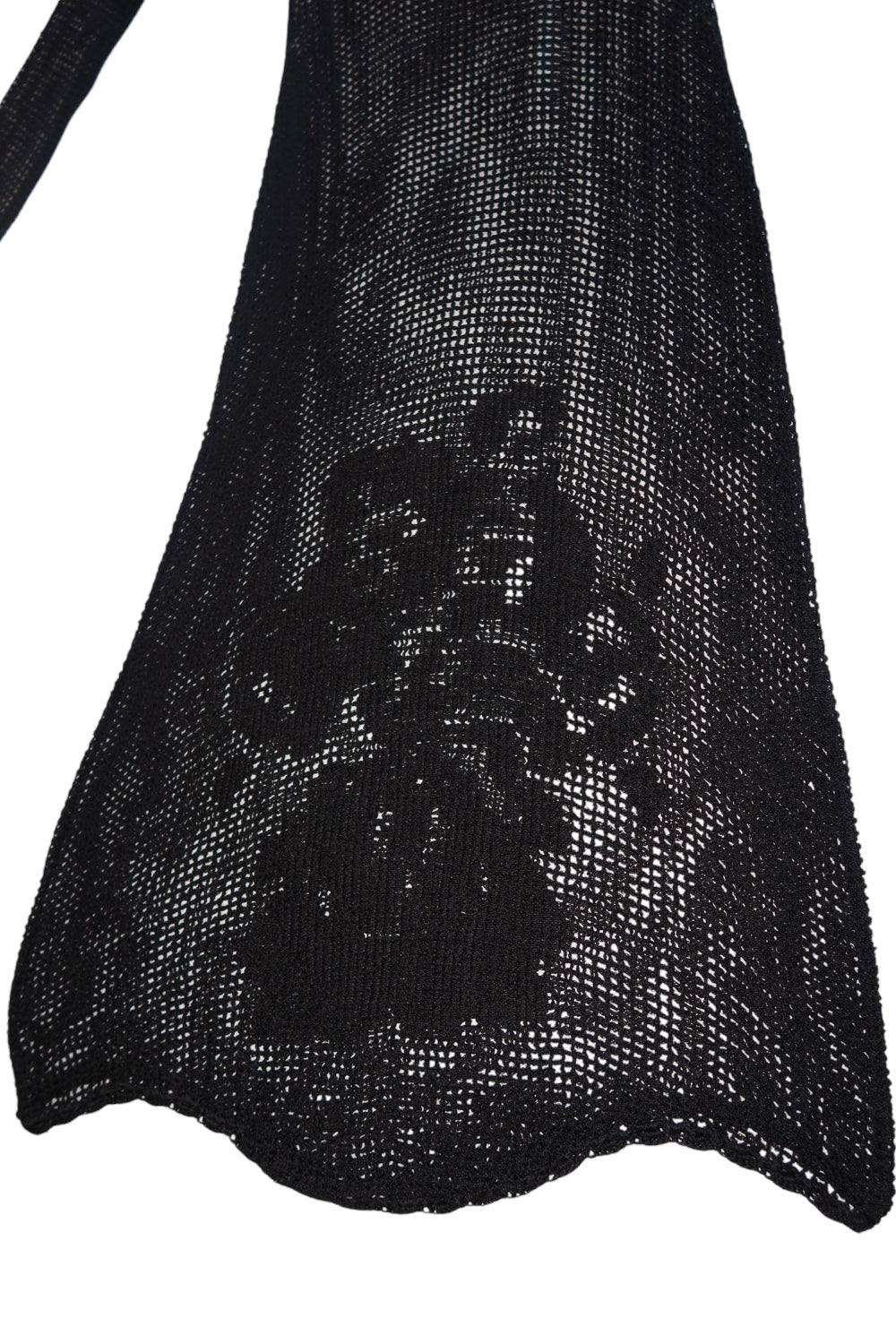 Dolce & Gabbana F/W 1997 Sheer Black Fishnet Crochet Floral Dress