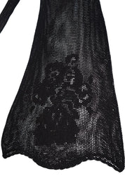 Dolce & Gabbana F/W 1997 Sheer Black Fishnet Crochet Floral Dress