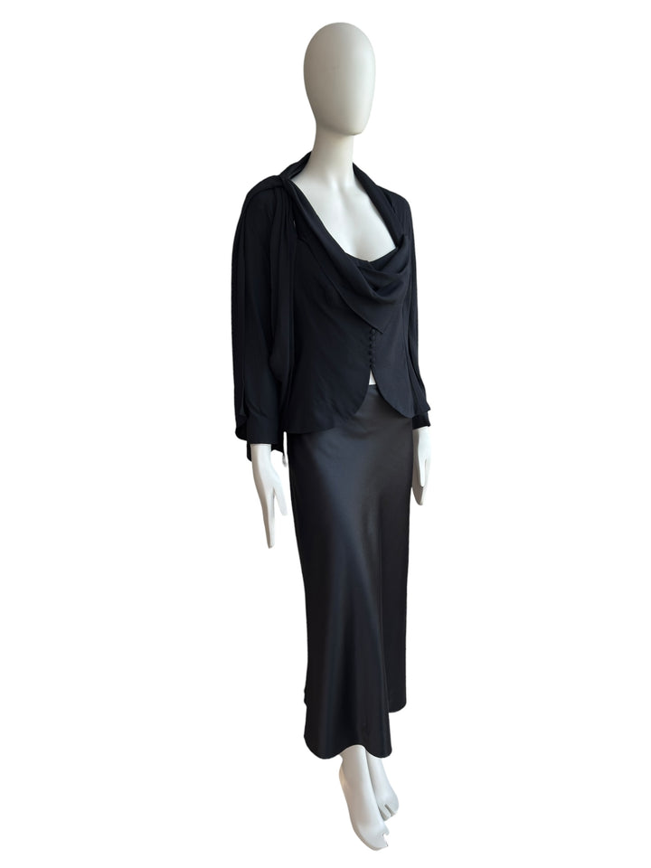 John Galliano S/S 1999 Draped Jacket and Silk Skirt