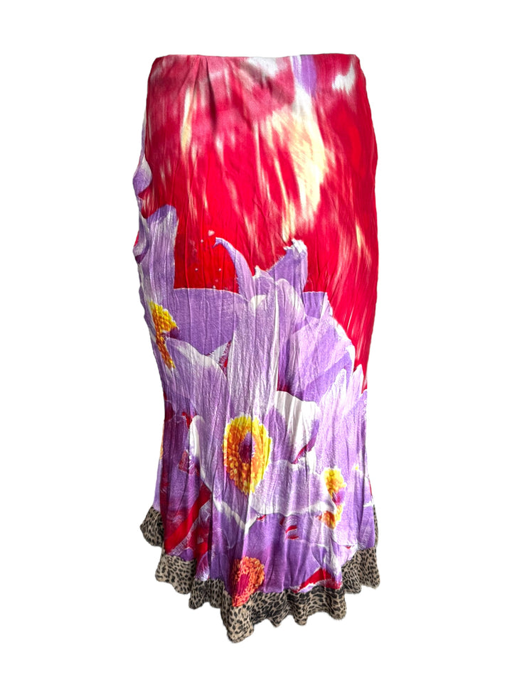 Roberto Cavalli S/S 2000 Floral Silk Skirt