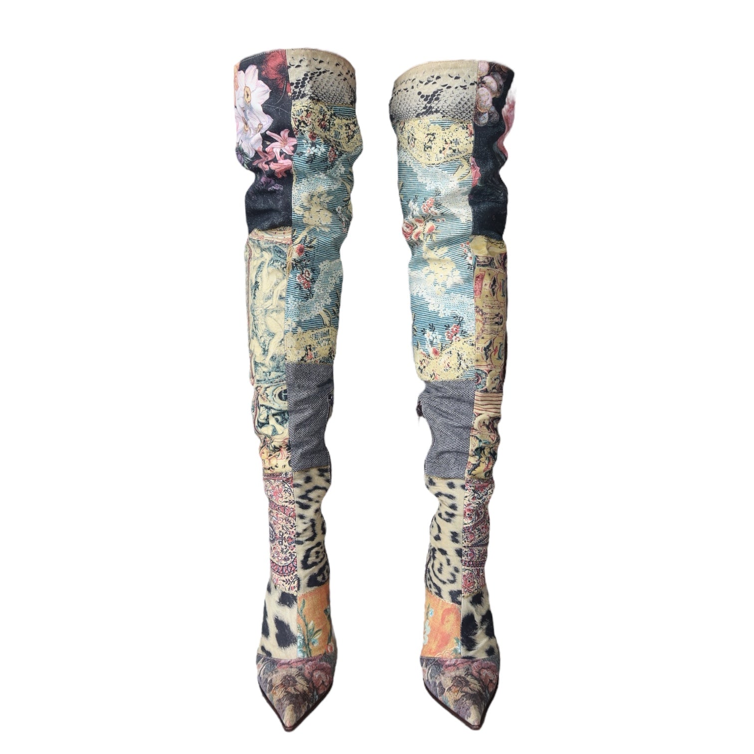 Roberto Cavalli F/W 2002 Patchwork Boots
