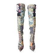 Roberto Cavalli F/W 2002 Patchwork Boots