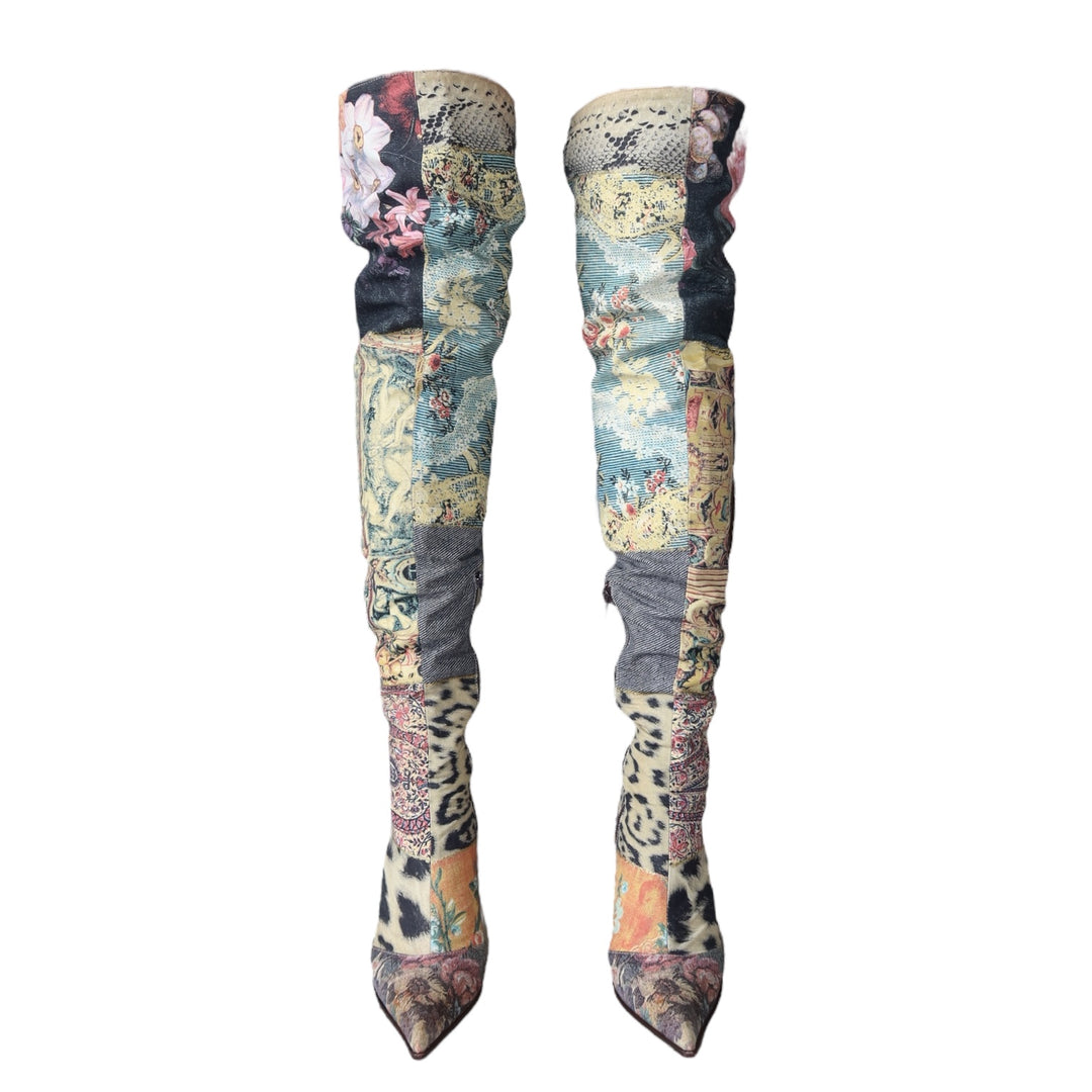 Roberto Cavalli F/W 2002 Patchwork Boots