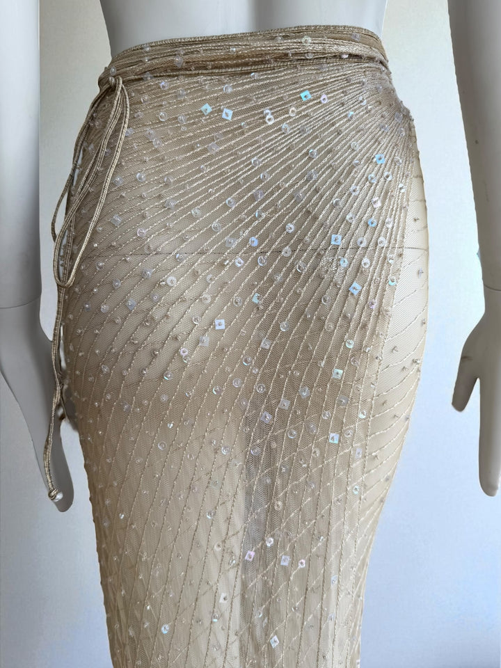 Roberto Cavalli S/S 2000 Beaded Embellished Wrap Skirt