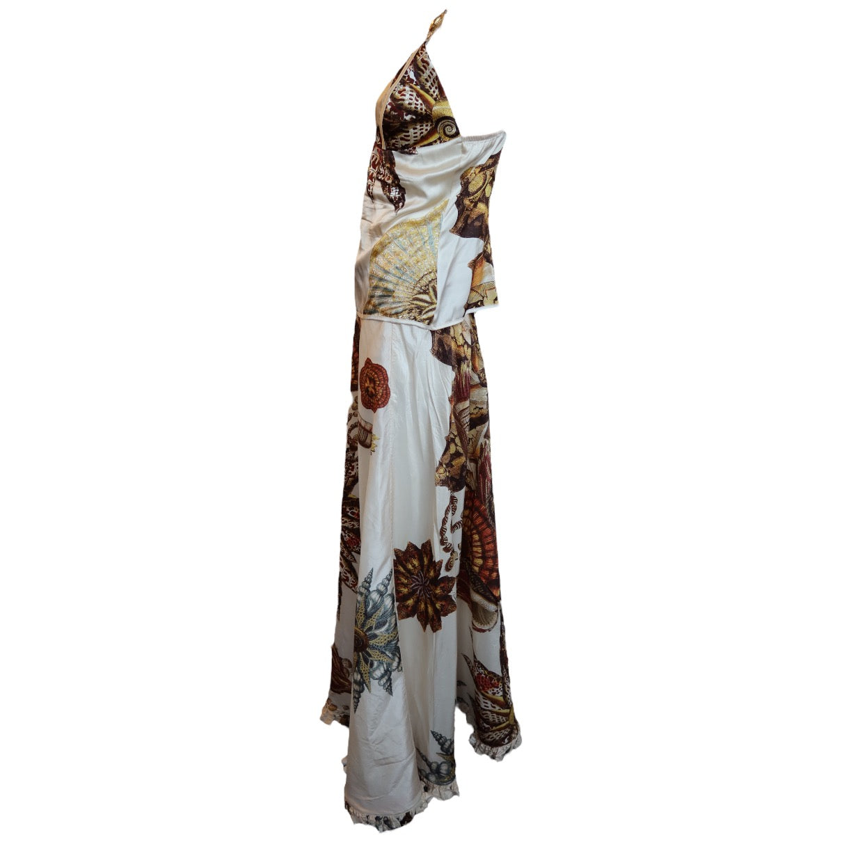 Roberto Cavalli S/S 2005 Silk Seashell Print Cream Set