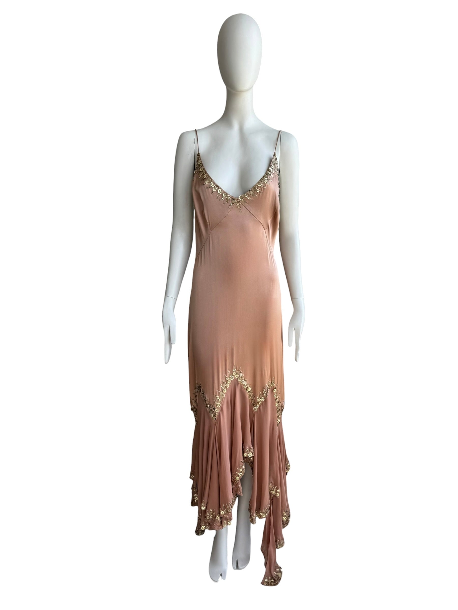 Roberto Cavalli S/S 2004 Embellished Silk Dress