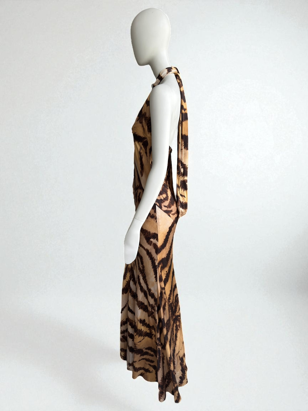 Roberto Cavalli 2007 Leopard Maxi Silk Gown
