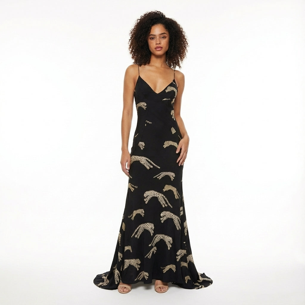 Roberto Cavalli F/W 2002 Leopard Silk Gown