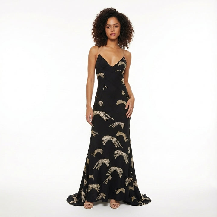 Roberto Cavalli F/W 2002 Leopard Silk Gown