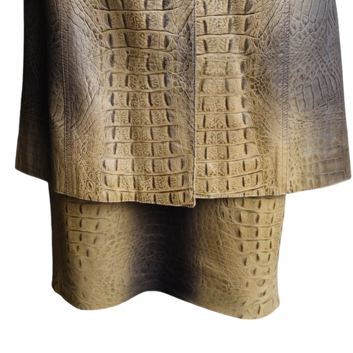 Roberto Cavalli F/W 2000 Croc Leather Trenchcoat And Skirt
