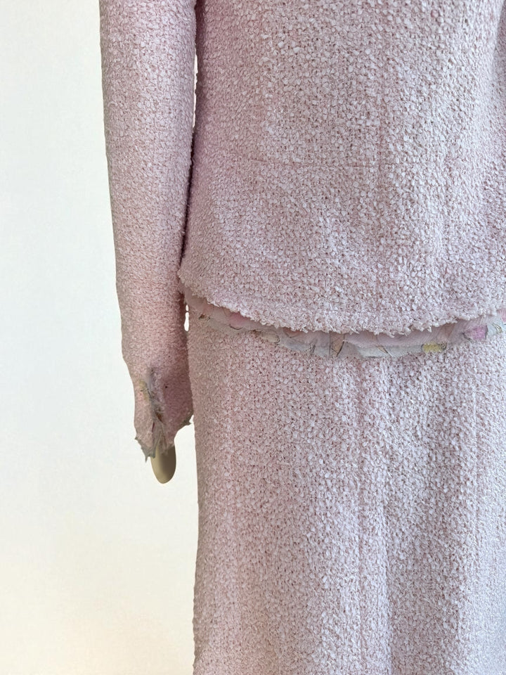 Chanel Resort 04C Pink Tweed Skirt Suit