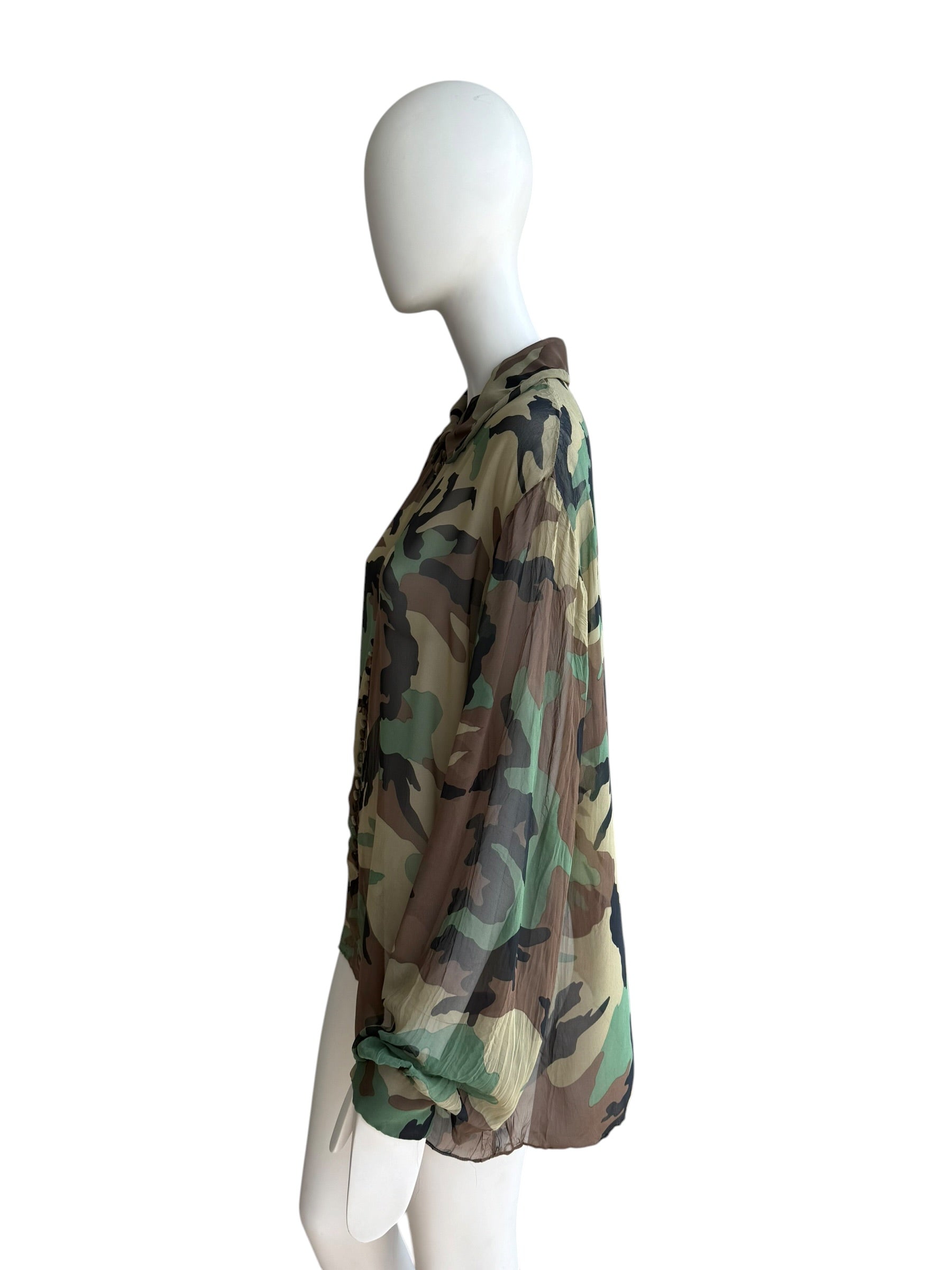 Christian Dior S/S 2001 Camouflage Chiffon Silk