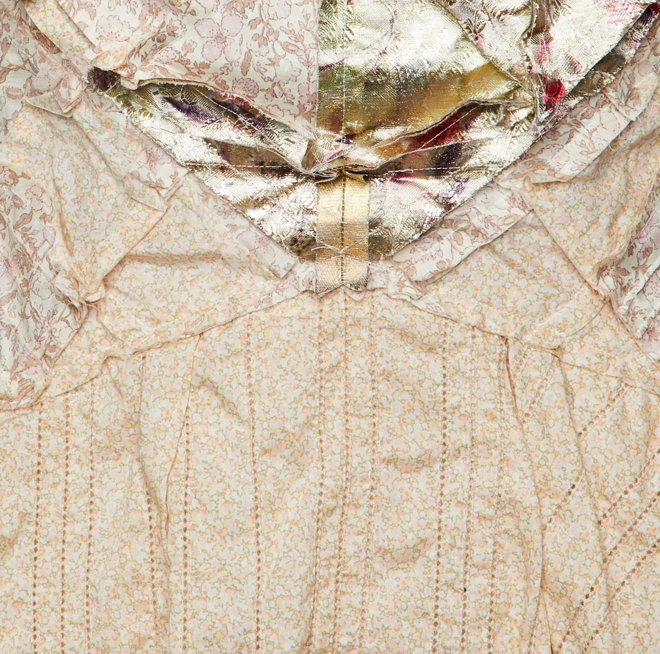 Louis Vuitton Spring/Summer 2007 Runway Beige Metallic Patchwork Corset Dress