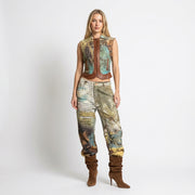 Roberto Cavalli S/S 2002 Lion Set – Leather Jacket & Jeans