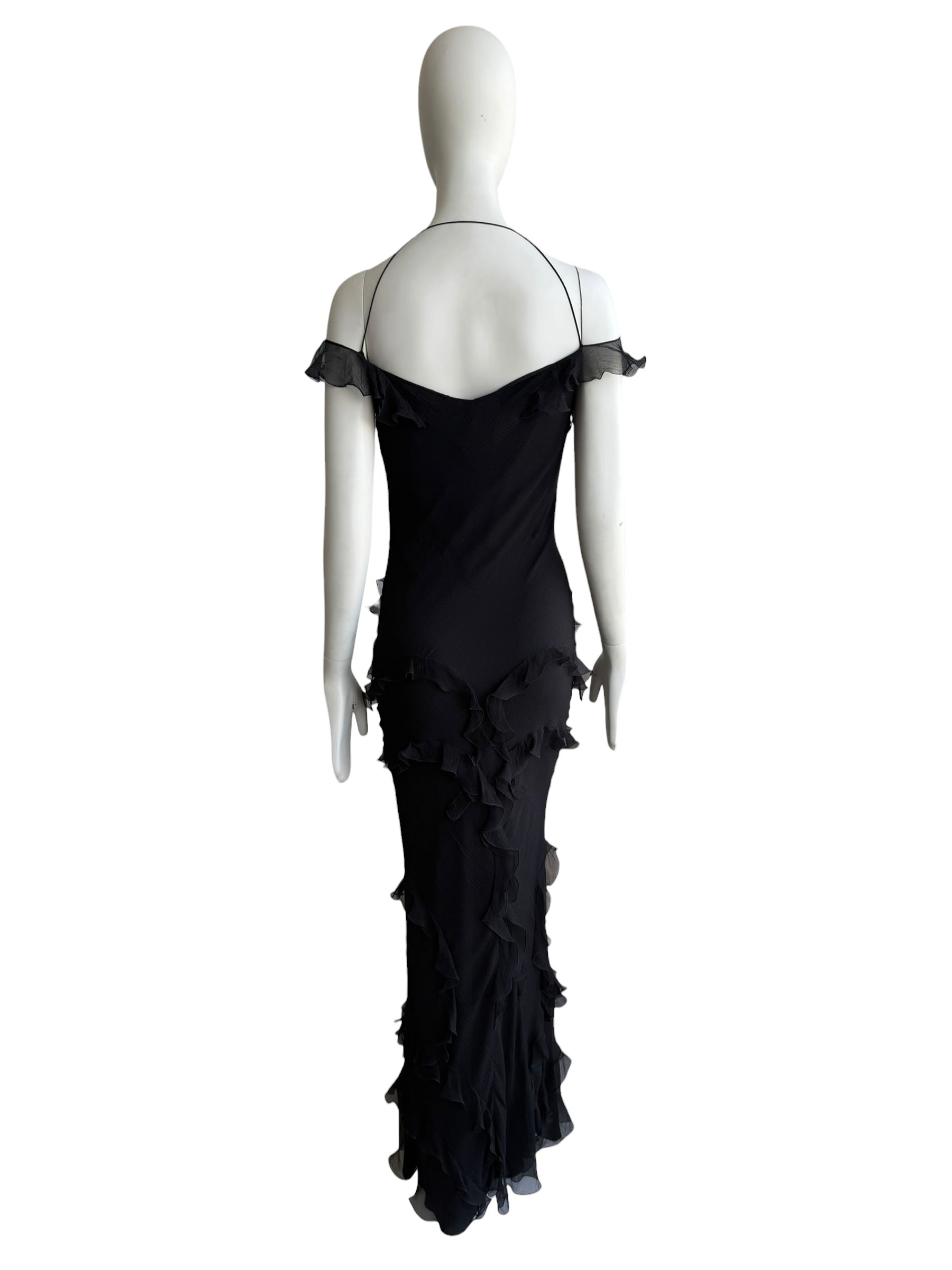 Bundle Christian Dior by John Galliano F/W 2004 Ruffle Silk Gown and Christian Dior By John Galliano F/W 2004 Pink Chiffon Bias Cut Gown