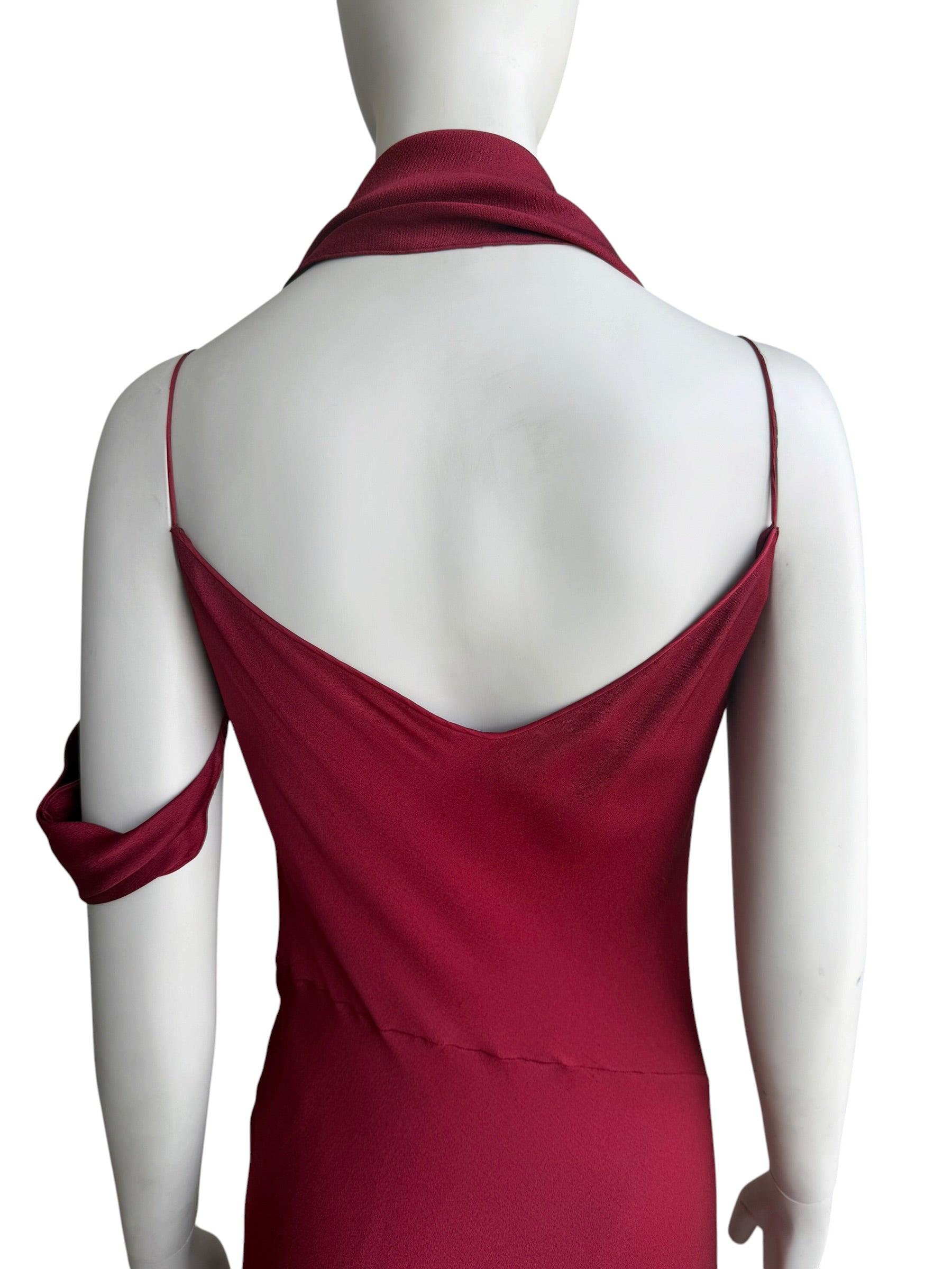 John Galliano F/W 1999 Crimson Bias Cut Satin Evening Gown